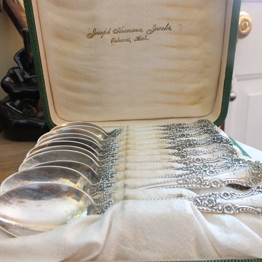 Antique Sterling Silver Teaspoons with Upper Peninsula of Michigan History